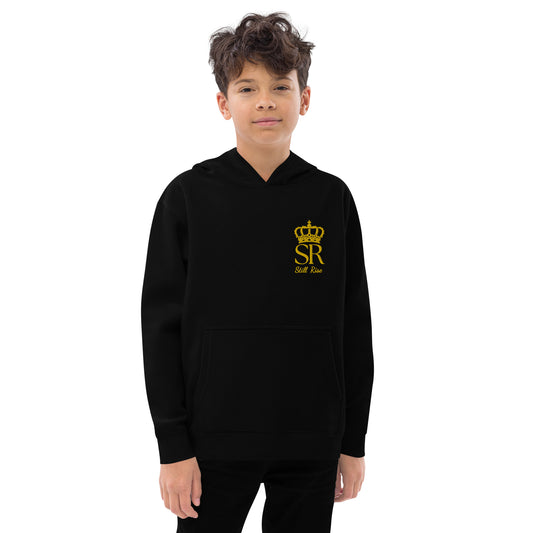 THSR Youth Pullover Hoodies with Left-Chest Logo – Black or White – Embroidered Gold "SR Still Rise"