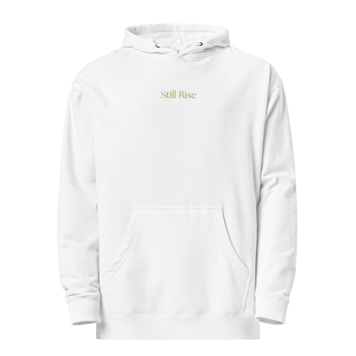 THSR Adult Pullover Hoodie with Center-Chest Logo – Black or White Pullover Hoodies Featuring Bold Gold "Still Rise" Design for Adults